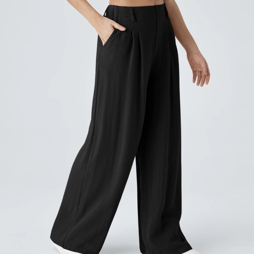 HALARA Black Wide-Leg Women's Pants - Picture 3 of 10